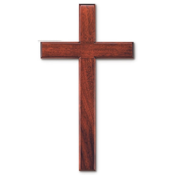 Large Plain Solid Mahogany Cross
