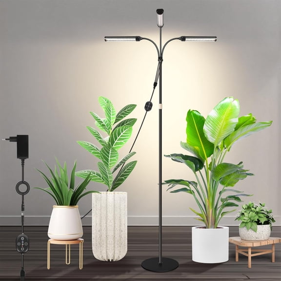 Large Plant Lights for Indoor growing 24V, 660nm-Enhanced Full Spectrum, LM281B+ LED Grow Light, Light with Timer & Dimming, Adjustable Height 2270in, 9.8in Base, 28W, 560mol/s/m@6in