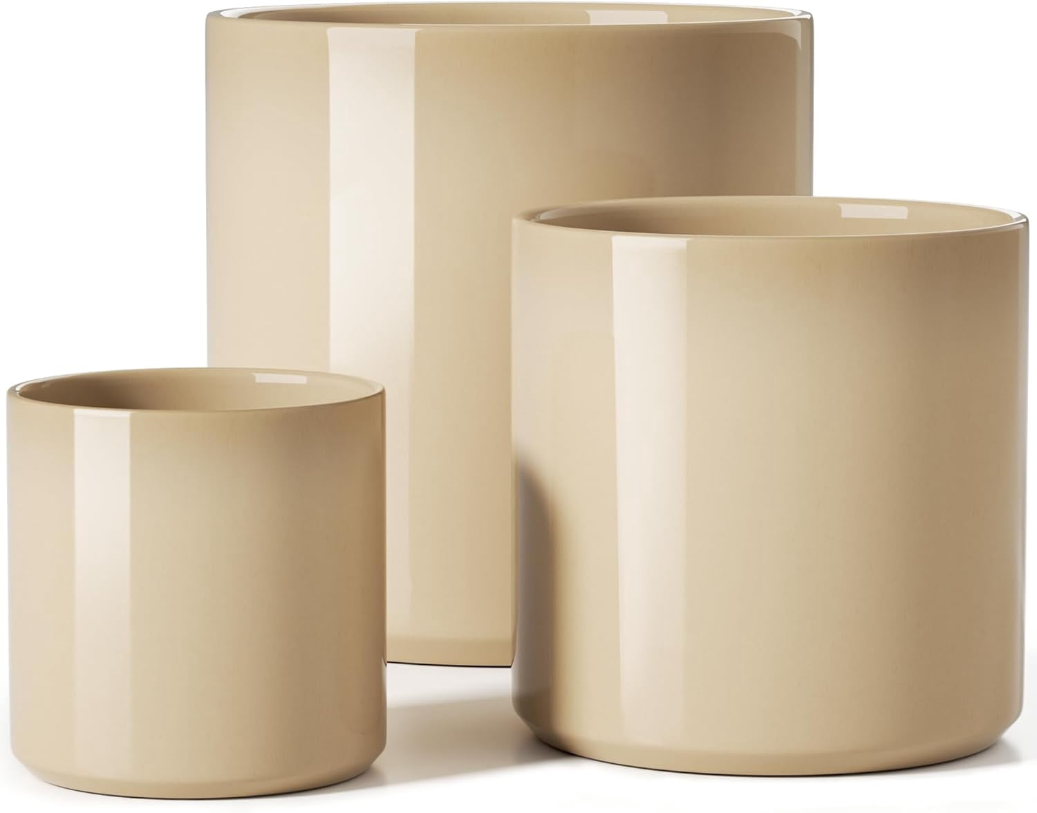 Large Plant Pots Set, 10/8/6 Inch Ceramic Planters for Indoor Plants ...