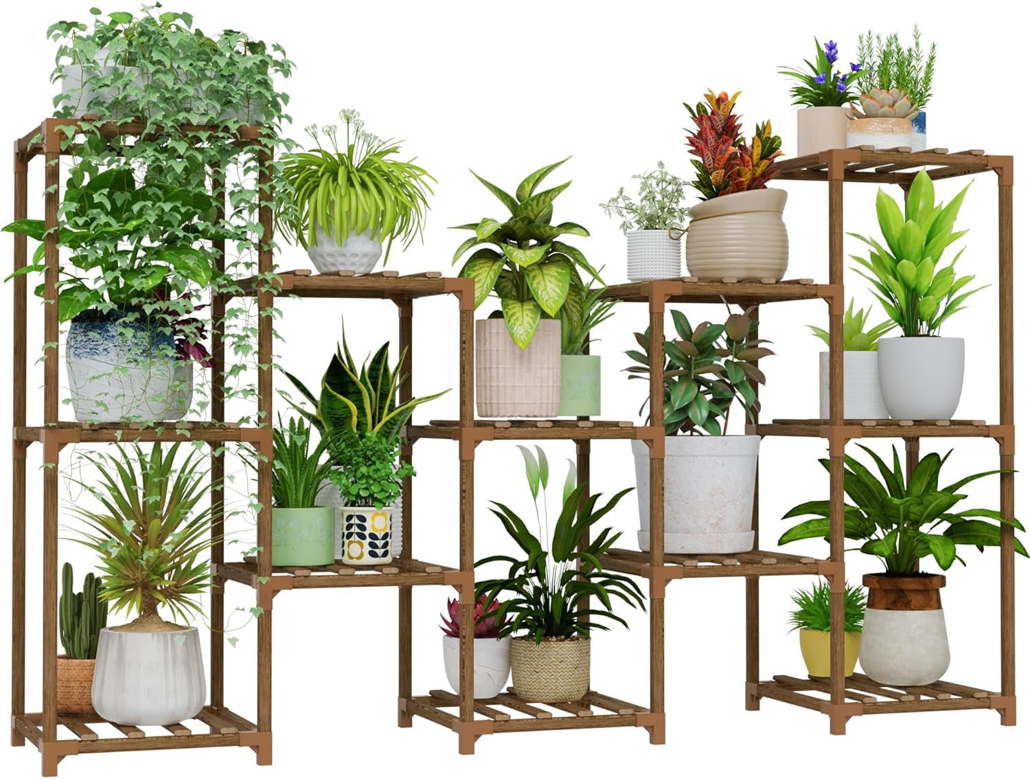 Large Plant Shelf Outdoor Wood Plant Stand Large Rack for Living Room ...