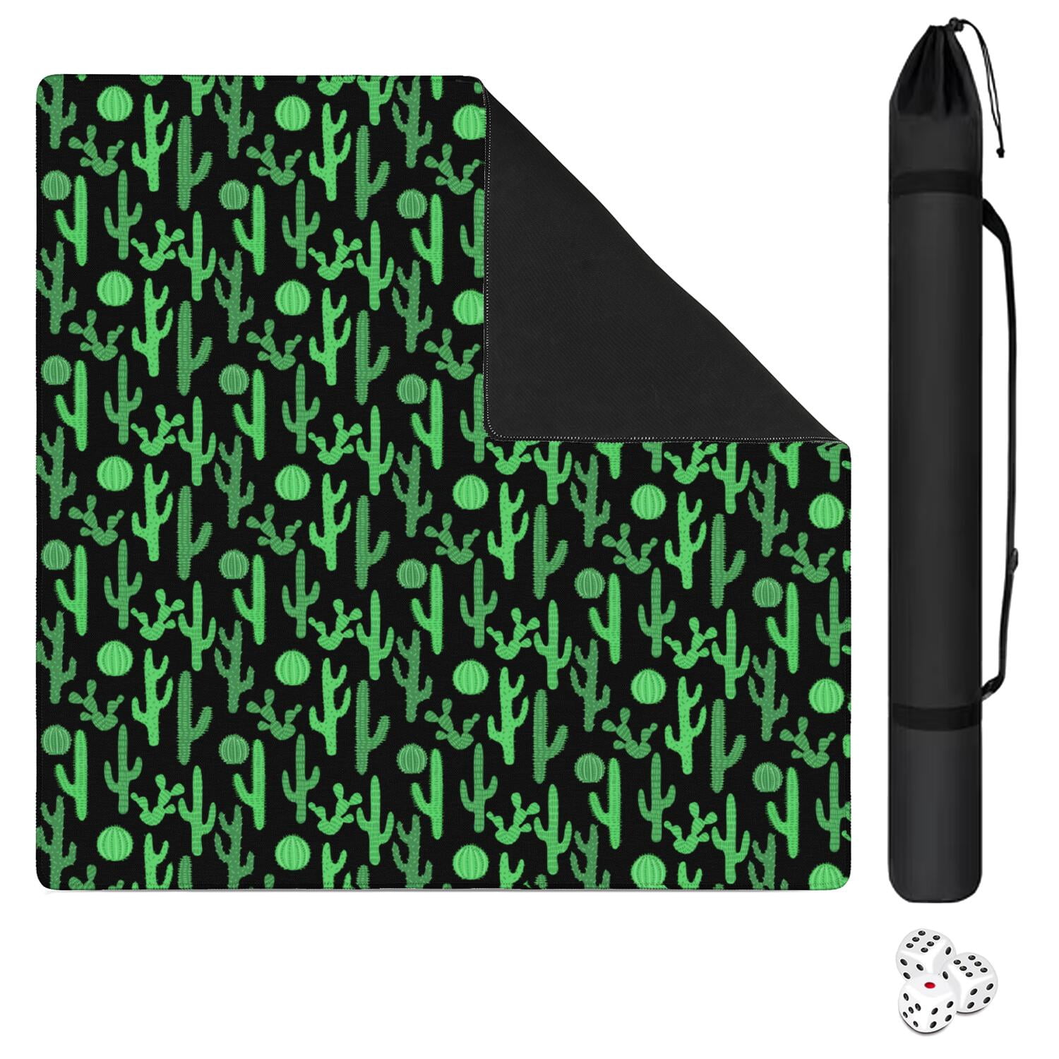 Large Plants Style Mahjong Mat 31.5x31.5 Inches Crafted from Durable Rubber with Anti-Slip Surface and Noise Dampening Technology for Multi-Purpose Game Table Use
