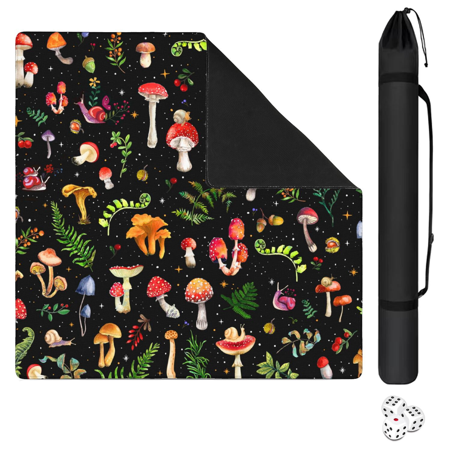 Large Plants Style Mahjong Mat 31.5x31.5 Inches Crafted from Durable Rubber with Anti-Slip Surface and Noise Dampening Technology for Multi-Purpose Game Table Use