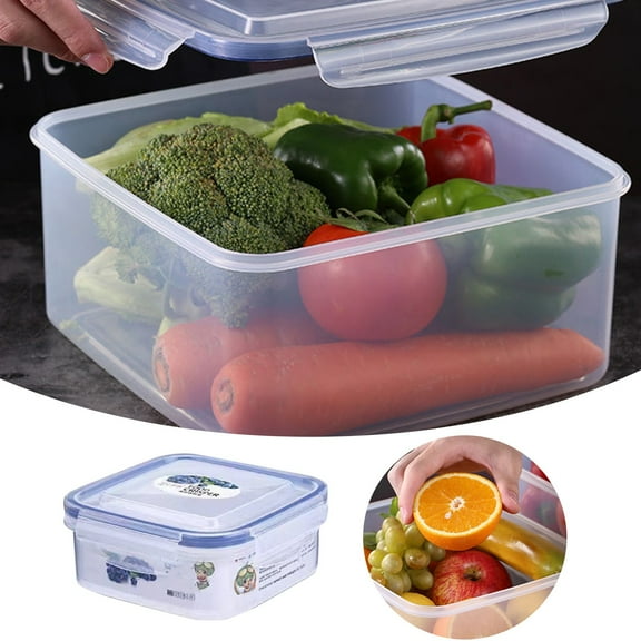 Large Plastic Airtight Food Storage Containers 4 Pack, Microwave and Freezer Safe Pantry Organizer Boxes