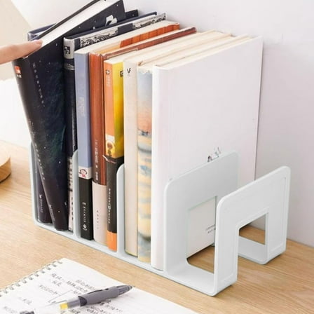 Large Plastic Book Stand - Blue, White, or Green Desktop Bookshelf - 26x12x10.5cm ABS Book Holder - Space-Saving Student Organizer for Desk, Office, or School