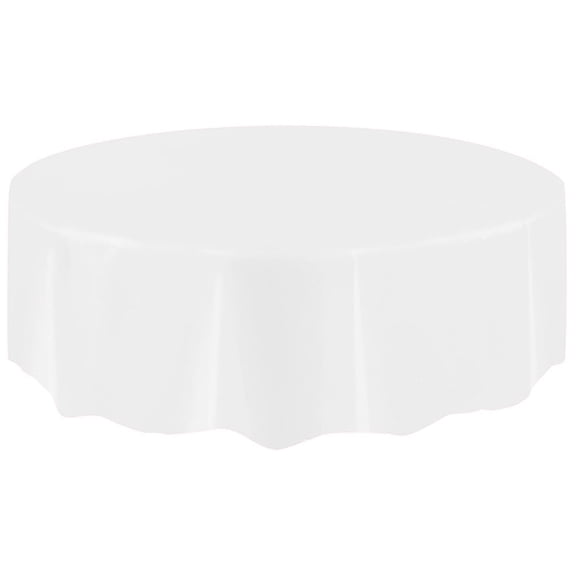 Large Plastic Circular Table Cover Cloth, Wipe Clean Party Tablecloth, 84 Inches Diameter, Disposable Reusable, Multiple Colors Available, Birthday Wedding Event