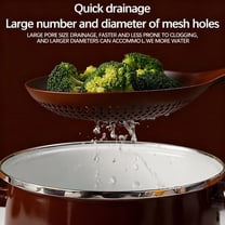 Large Plastic Colander Spoon Strainer | Long Handle Thickened Kitchen Ladle | For Dumplings Ravioli Pasta Vegetables & Fruit | Non-Stick Pot Safe | 37.5x17cm