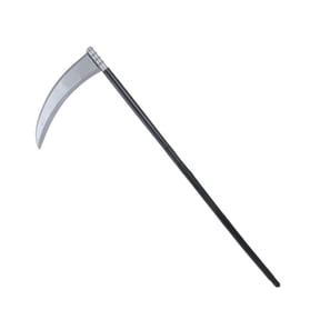 Large Plastic Devil Scythe Cosplay Prop, Grim Reaper Themed Accessory for Halloween Party & Haunted House Decor 13.2*36.2In