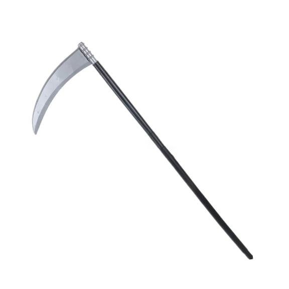 Large Plastic Devil Scythe Cosplay Prop, Grim Reaper Themed Accessory for Halloween Party & Haunted House Decor 13.2*36.2In