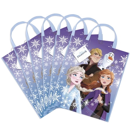 Large Plastic Disney Frozen Goodie Bags, 6ct