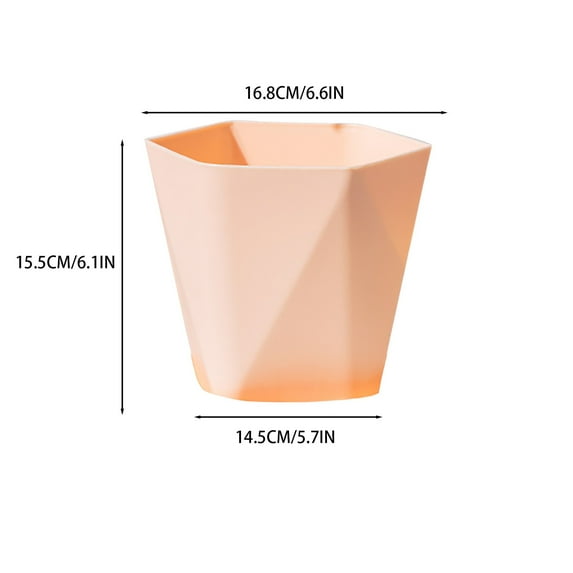 Large Plastic Flower Pot with Drainage Hole | 16.5x16x14.5cm Thickened Planter for Indoor Outdoor Garden Balcony Decor | Set of 1