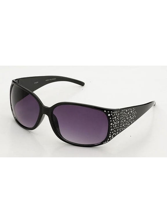 Large Plastic Frame Sparkle Tow Tone Fashion Sunglasses for Women