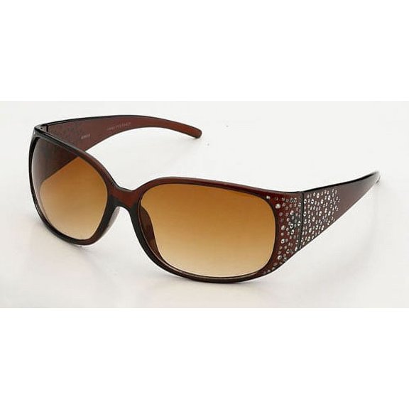 Large Plastic Frame Sparkle Tow Tone Fashion Sunglasses for Women