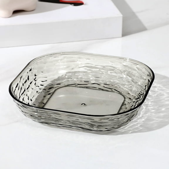 Large Plastic Fruit Tray, 14x11.5x3.5cm Living Room Candy Snack Server, Party Serving Platter, Clear Household Tray for Dried Fruits & Snacks, Coffee Table Decor