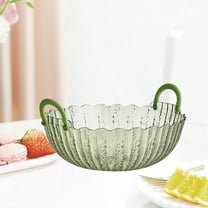 Large Plastic Fruit Tray | 9.6 Inch Serving Platter for Snacks Candy & Dried Fruit | Multi-Color Green White Kitchen & Party Bowl | 25.7x25.7x13.7cm Coffee Table Dish