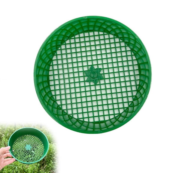 Large Plastic Garden Sieve for Soil and CompostRound Sifting Pan for Rocks Gravel SandManual Dirt Sieve Screen for Backyard Greenery Landscaping Tool for Home Seedling