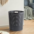 thumbnail image 1 of Large Plastic Laundry Basket Hamper Spacious Clothes Storage Bin High Capacity Organizer for Toys Towels Clothing Home Laundry Room Use in Black, 1 of 6