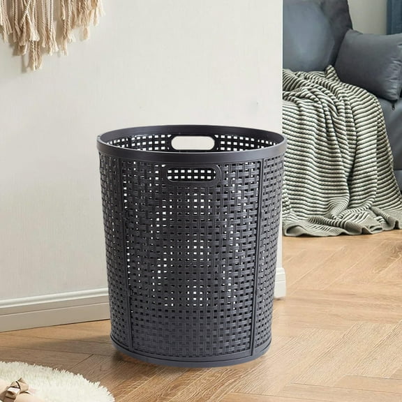Large Plastic Laundry Hamper with Handles, Ventilated Storage Basket for Clothes and Toys, Durable Household Organizer
