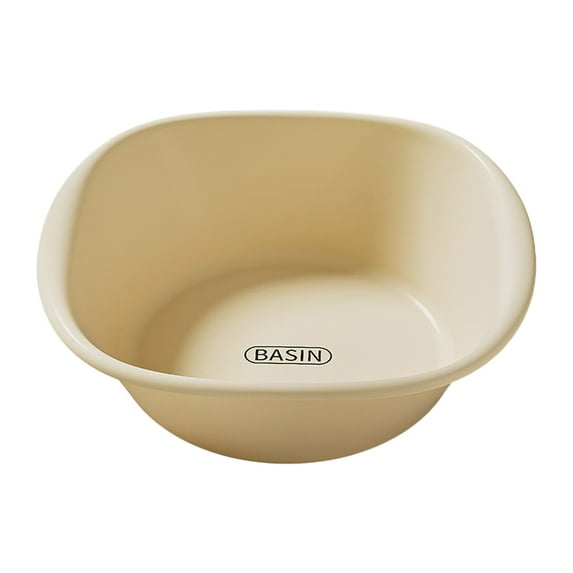 Large Plastic Multipurpose Household Basin for Laundry, Washing Vegetables, and Soaking Feet - Durable Thickened Design for Kitchen and Bathroom Use in Khaki