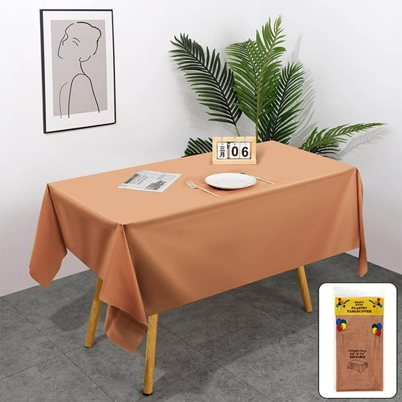 Large Plastic Rectangle Disposable Table Cover, Wipe - Clean Party Tablecloth for Gatherings