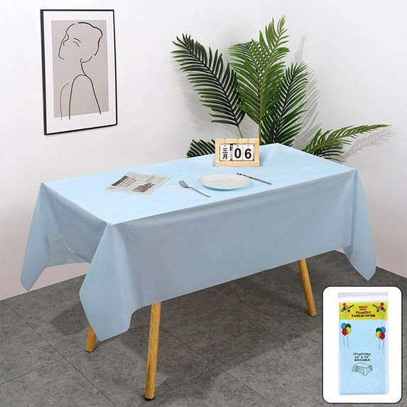 Large Plastic Rectangle Table Cover, Wipe Clean Party Tablecloth, 1-Pack Wallpaper Style, Spill-Proof & Reusable for Easy Cleanup, for Birthday Parties, BBQs, and Indoor or Outdoor Events Aestivo