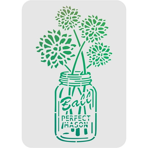 Large Plastic Reusable Drawing Painting Stencils Templates for Painting on Scrapbook Fabric Tiles Floor Furniture Wood Rectangle Flower Shape 297x210mm