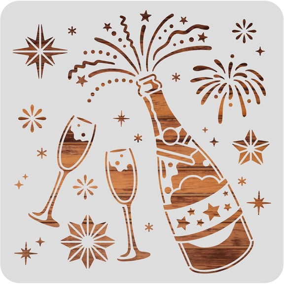 Large Plastic Reusable Drawing Painting Stencils Templates for Painting on Scrapbook Fabric Tiles Floor Furniture Wood Square Goblet Pattern 300x300mm