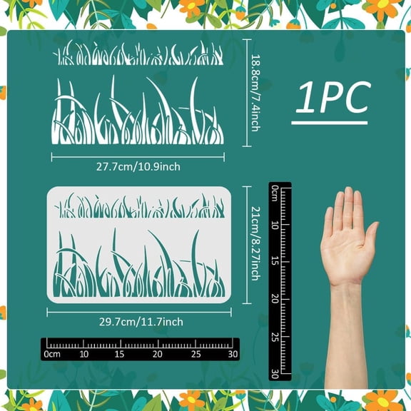 Large Plastic Reusable Drawing Painting Stencils Templates Rectangle Flower Pattern 297x210mm