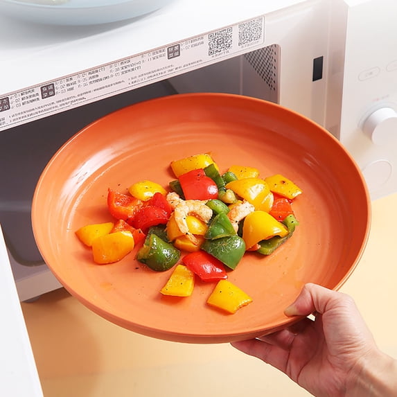 Large Plastic Serving Plate 10 Inch - Sturdy, Non-Slip Bottom, Easy Clean - Multipurpose Snack, Salad & Storage Tray for Home & Kitchen