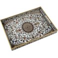 Large Plastic Serving Tray with Handles,Decorative Tray for Ottoman
