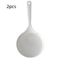 thumbnail image 1 of Large Plastic Slotted Spoon with Long Handle | 2-Pack Kitchen Strainer for Pasta Vegetables Fruit | Thickened Scoop for Non-Stick Pots | 37.5x17cm Drainage Ladle, 1 of 3