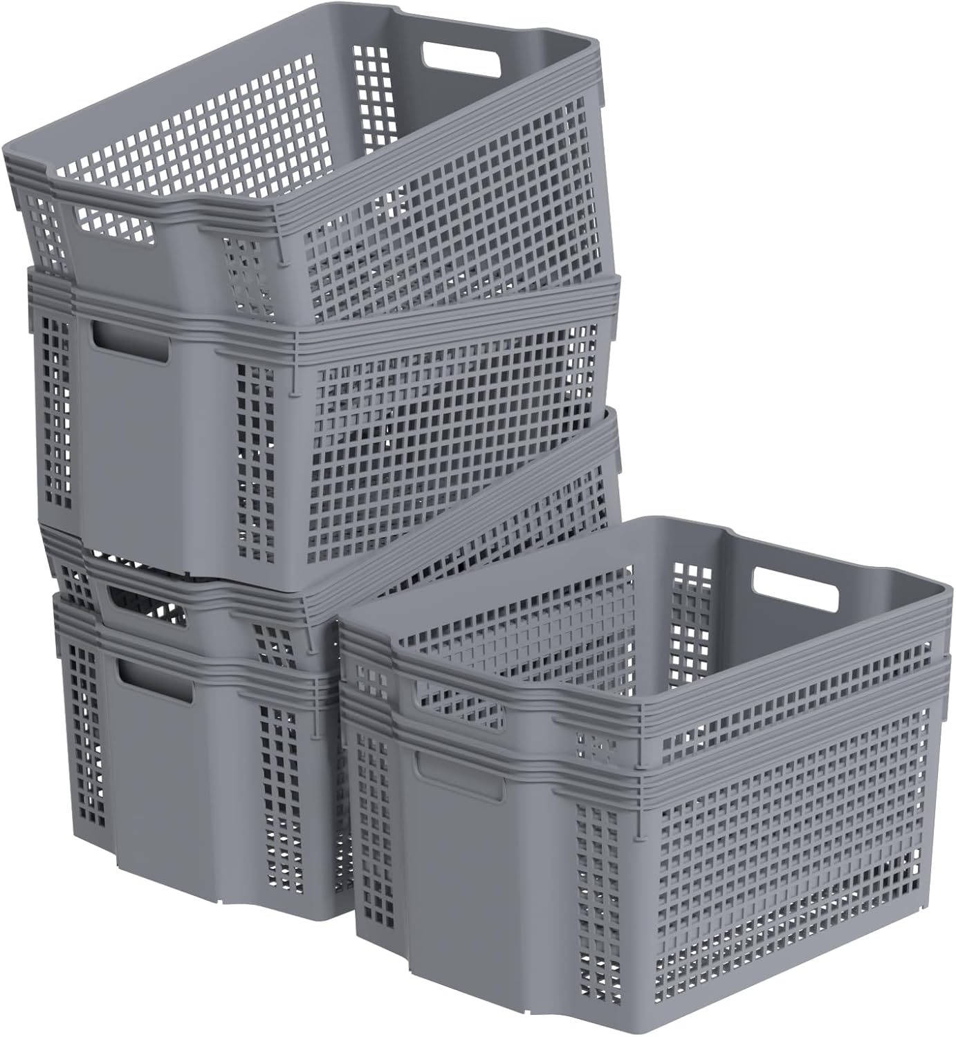 doryh large stackable plastic storage baskets bins,... Large Plastic Stackable Basket Bins, Stackable Plastic Storage Baskets ...