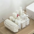 thumbnail image 1 of Extra Large Clear Plastic Storage Bin With Handle 12.4x8.9x5.7in, Open-Top Organizer Container for Bathroom, Cabinet, Closet, Countertop Makeup & Sundries Storage, 1 of 9