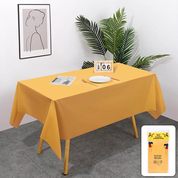 Large Plastic Tablecloth 137x183CM - Disposable Rectangle Party Table Cover, Wipe Clean Table Cloth for Indoor Outdoor Events Birthday and Wedding Parties