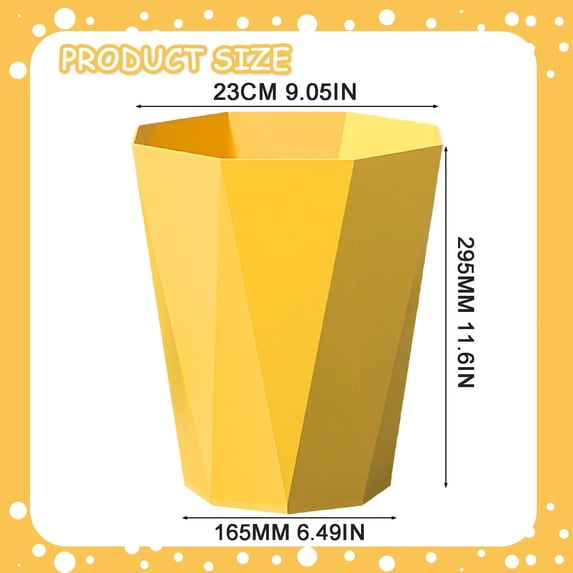 Large Plastic Trash Can - 30x23cm Circular Garbage Bin for Bathroom, Kitchen, and Living Room - White