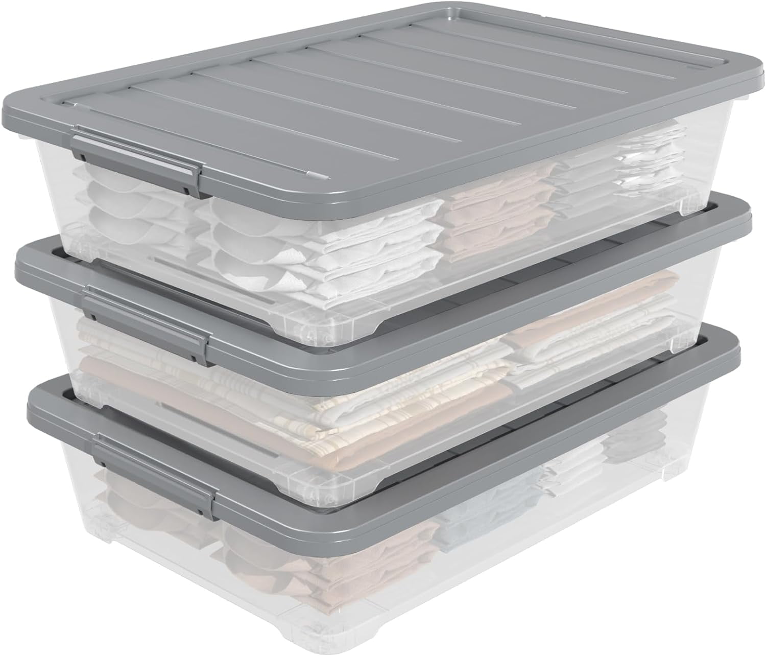 Large Plastic Underbed Storage Boxes, Under Bed Storage Containers