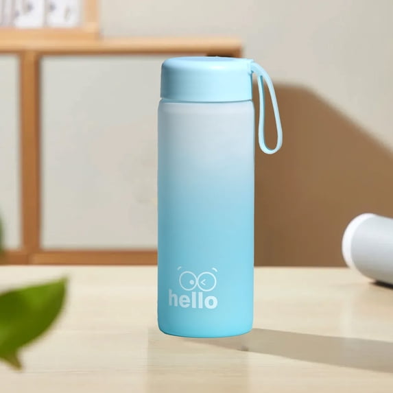 Large Plastic Water Bottle With leak-proof Lid,Colorful Sports Water Bottle Plastic Frosted Cup with Strap Gift Camping,Lightweight And Portable for Walking,Travel,Sport,Hiking,Gym,650ml