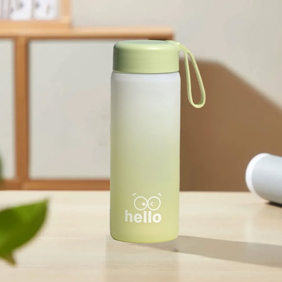 Large Plastic Water Bottle With leak-proof Lid,Colorful Sports Water Bottle Plastic Frosted Cup with Strap Gift Camping,Lightweight And Portable for Walking,Travel,Sport,Hiking,Gym,650ml