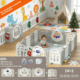 thumbnail image 1 of Large Play Yard Baby Playpen with Mat Baby Play Fence for Babies toToddlers Activity Center with 14+2 Panels(63*76), 1 of 13