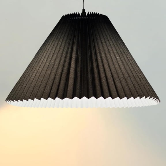 Large Pleated Lamp Shade for Arc/Arched Floor Lamps Replacement spider lampshade 5.9"Top X 21.5"Bottom X 13.8"High-Black