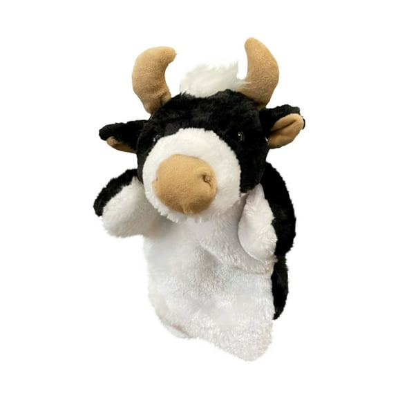 Large Plush Animal Hand Puppet Gloves For Kids, 9.8 Inches Soft Stuffed Toys With Realistic Cow Cat Lion Designs, Kindergarten Early Education Supplies 1Pc