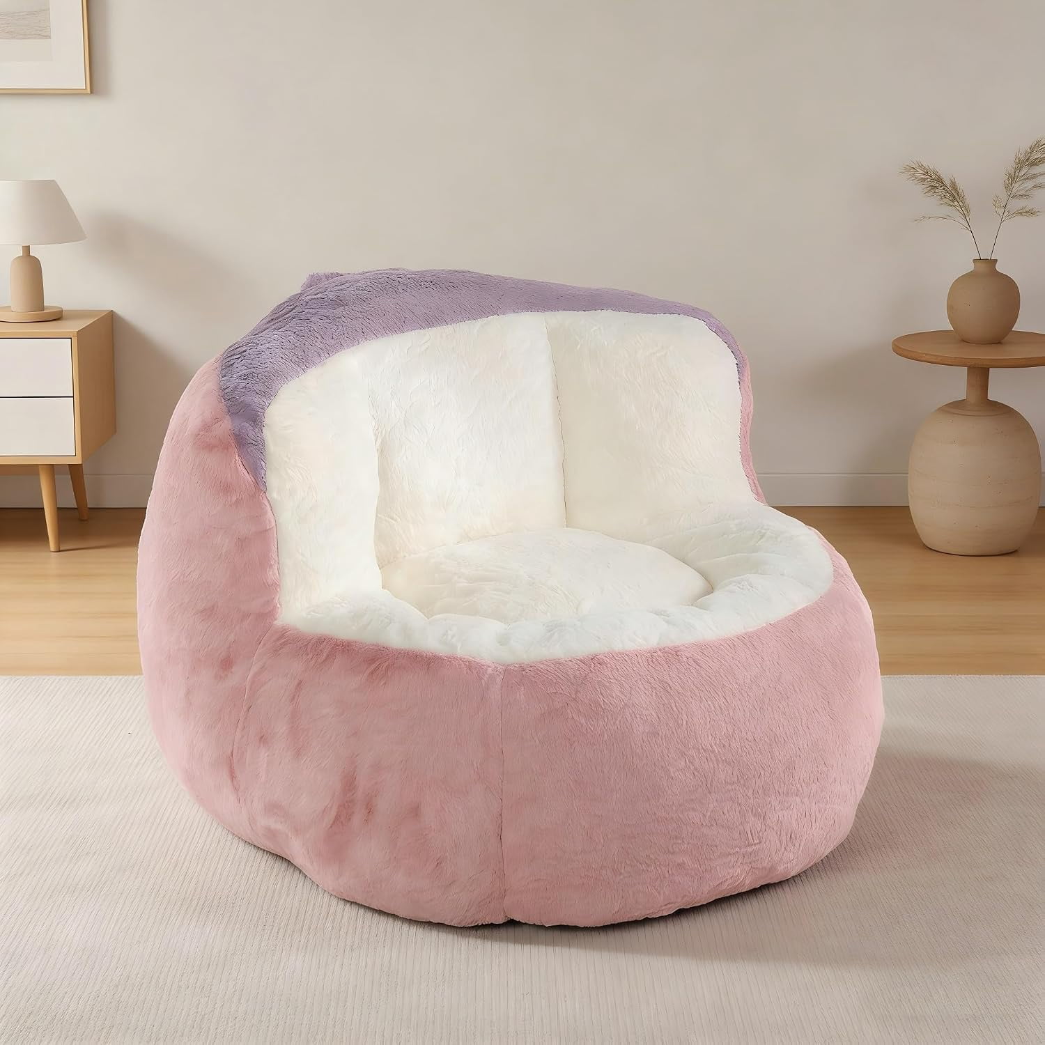 Large Plush Bean Bag Chair, High‑Density Memory Foam Bean Bag Sofa with Non‑Slip Bottom for Adults Kids Teens