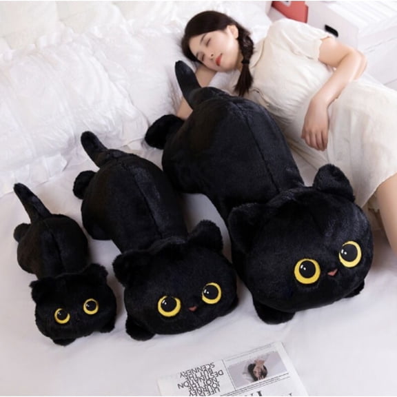 Large Plush Cat Stuffed Animal (19.6/27/35 Inch), Soft Giant Cat Plush Toy Pillow, Cute Realistic Kitty Doll for Kids & Adults, Gift for Valentine’s Day, Birthday & Easter