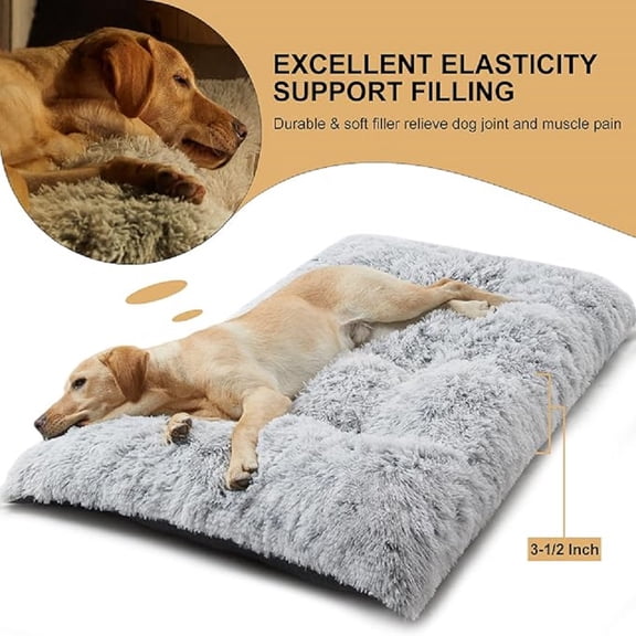 Large Plush Dog Bed Sofa Thickened Warm Dogs Sleeping Bed Mat Dog Crate Mat Bed For Small Medium Large Dog Bed Bottom Non-slip