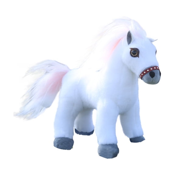 Large Plush Horse Toy Stuffed Animal Soft Pony Doll for Kids Cuddly Realistic Design Durable Gift for Children Toddlers Nursery Playroom