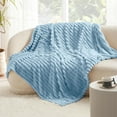 thumbnail image 1 of Large Plush Soft Blanket, Ultra-Fine Fiber Sofa Cover Blanket, Blue Polyester Blanket Colro:Blue Material:Polyester, 1 of 9