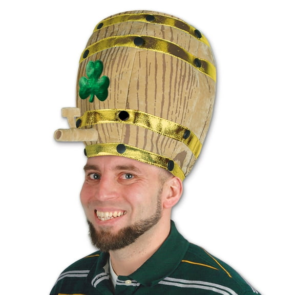 Plush Shamrock Beer Barrel Hat, (1/Pkg)
