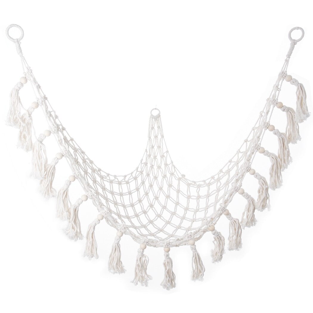 Large Plush Toy Hammock with TasselCorner, Stuffed Animal Toy Hanging