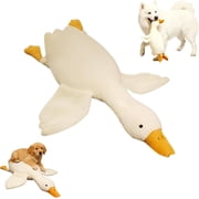 Large Plush White Duck Dog Toy, Goose Dog Toy, Large Plush White Goose, Big Realistic Stuffed Gooses Dog Toys, Interactive Dog Toys for Chewing, Playing & Training 1pcs 90cm/35.43in