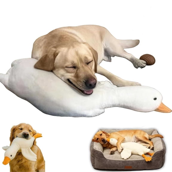 Large Plush White Duck Dog Toy, White Duck Dog Toy, Dogs Ducks Sleep Pillow Toy, Super Soft Plush Stuffed Animal Toy Duck Plush Toy for Pets Dogs (19 Inch)