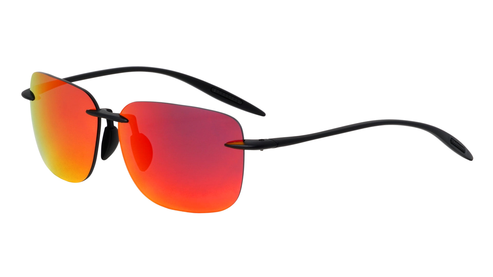 Large Polarized 150mm Wide Fitment Rimless Rectangle Sunglasses Men Ultralight TR90 Flex UV400 Mirror